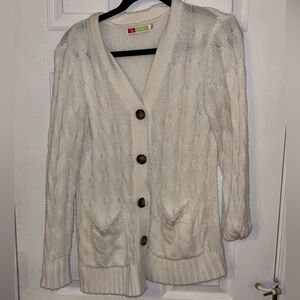 Cozy Cable Knit Cardigan Sweater - Cream